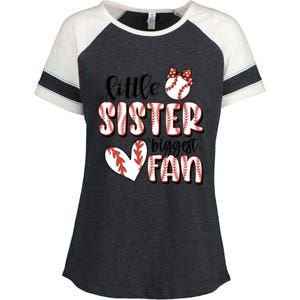 Little Sister Biggest Fan Baseball Game Day Enza Ladies Jersey Colorblock Tee