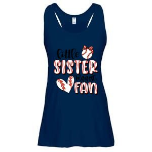 Little Sister Biggest Fan Baseball Game Day Ladies Essential Flowy Tank