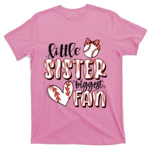 Little Sister Biggest Fan Baseball Game Day T-Shirt