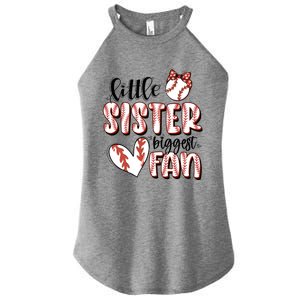 Little Sister Biggest Fan Baseball Game Day Women's Perfect Tri Rocker Tank