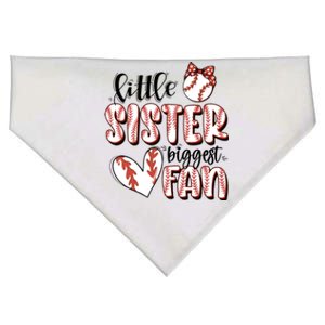 Little Sister Biggest Fan Baseball Game Day USA-Made Doggie Bandana