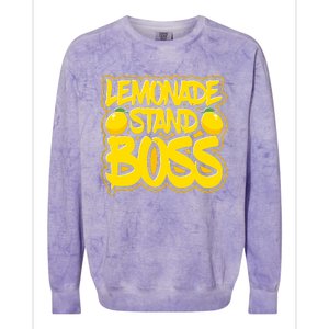 Lemonade Stand Boss Lemon Juice Boy Girl Kids Lemonade Stand Colorblast Crewneck Sweatshirt