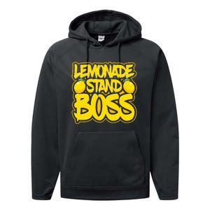 Lemonade Stand Boss Lemon Juice Boy Girl Kids Lemonade Stand Performance Fleece Hoodie