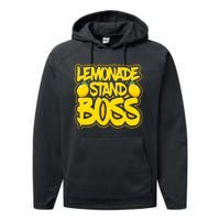 Lemonade Stand Boss Lemon Juice Boy Girl Kids Lemonade Stand Performance Fleece Hoodie