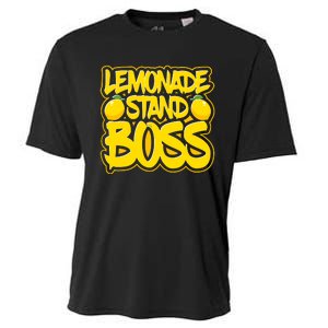 Lemonade Stand Boss Lemon Juice Boy Girl Kids Lemonade Stand Cooling Performance Crew T-Shirt