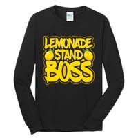 Lemonade Stand Boss Lemon Juice Boy Girl Kids Lemonade Stand Tall Long Sleeve T-Shirt