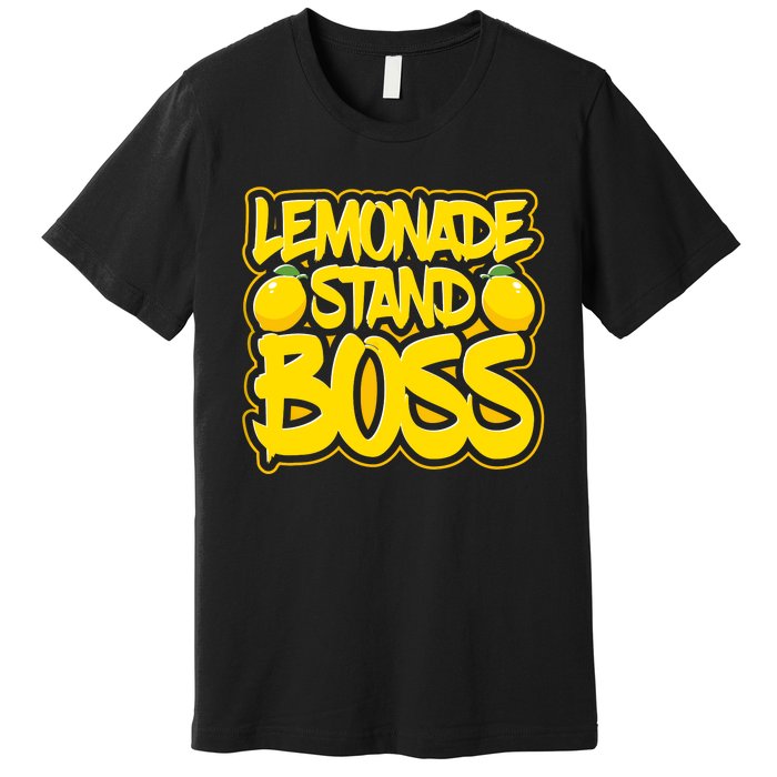 Lemonade Stand Boss Lemon Juice Boy Girl Kids Lemonade Stand Premium T-Shirt