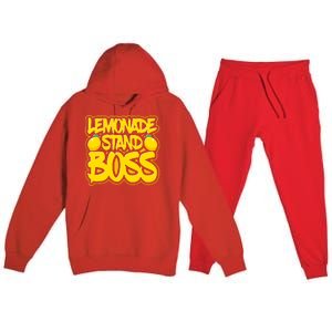 Lemonade Stand Boss Lemon Juice Boy Girl Kids Lemonade Stand Premium Hooded Sweatsuit Set