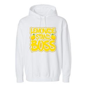 Lemonade Stand Boss Lemon Juice Boy Girl Kids Lemonade Stand Garment-Dyed Fleece Hoodie