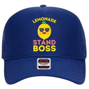 Lemonade Stand Boss Lemon Juice Gift Summer Drink High Crown Mesh Back Trucker Hat