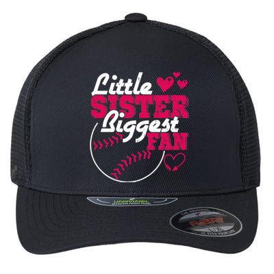 Little Sister Biggest Fan Baseball Flexfit Unipanel Trucker Cap