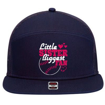 Little Sister Biggest Fan Baseball 7 Panel Mesh Trucker Snapback Hat