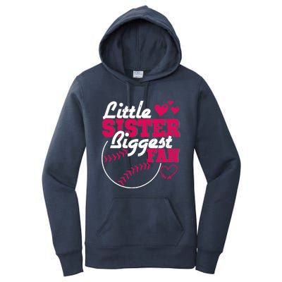 Little Sister Biggest Fan Baseball Women's Pullover Hoodie