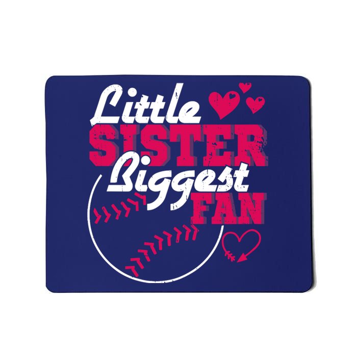 Little Sister Biggest Fan Baseball Mousepad