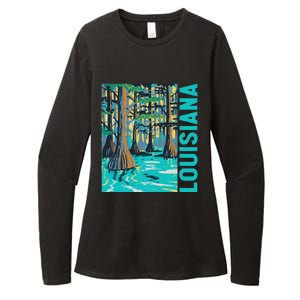 Louisiana Swamp Bald Cypress Tree Louisiana Travel Souvenir Womens CVC Long Sleeve Shirt