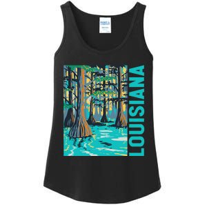 Louisiana Swamp Bald Cypress Tree Louisiana Travel Souvenir Ladies Essential Tank