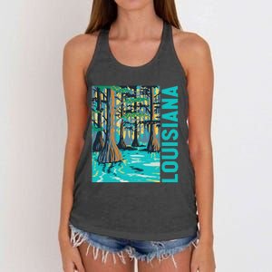 Louisiana Swamp Bald Cypress Tree Louisiana Travel Souvenir Women's Knotted Racerback Tank