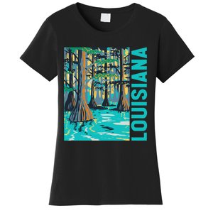 Louisiana Swamp Bald Cypress Tree Louisiana Travel Souvenir Women's T-Shirt