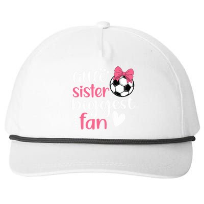 Little Sister Biggest Fan | Soccer Sister Soccer Sis Snapback Five-Panel Rope Hat