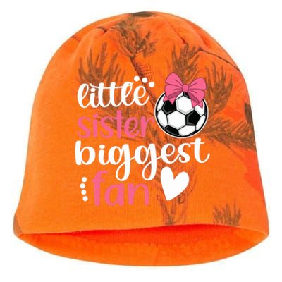 Little Sister Biggest Fan | Soccer Sister Soccer Sis Kati - Camo Knit Beanie