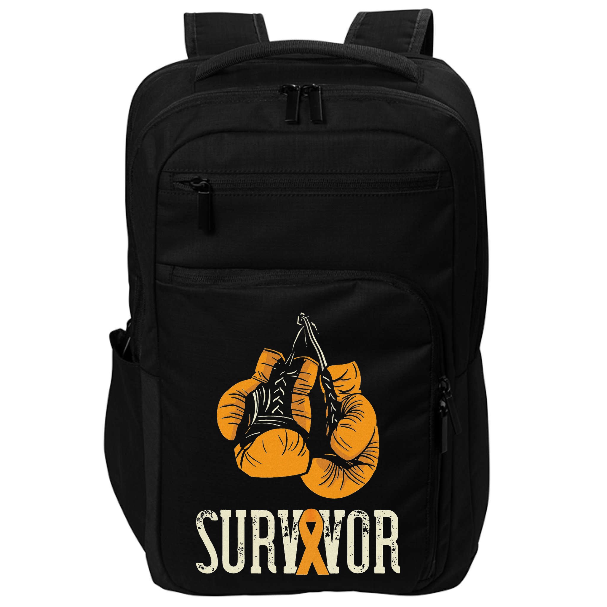 Leukemia Survivor Boxing Orange Ribbon Leukemia Awareness Impact Tech Backpack