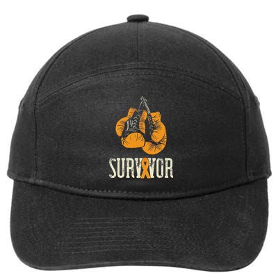 Leukemia Survivor Boxing Orange Ribbon Leukemia Awareness 7-Panel Snapback Hat