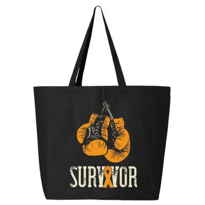 Leukemia Survivor Boxing Orange Ribbon Leukemia Awareness 25L Jumbo Tote