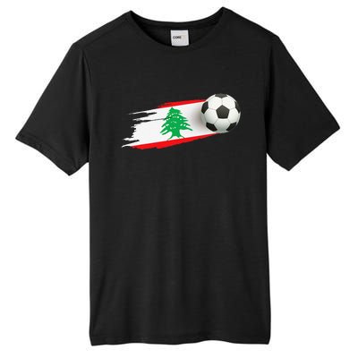 Lebanon Soccer Ball Lebanon Flag Jersey Lebanon Football Tall Fusion ChromaSoft Performance T-Shirt