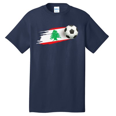 Lebanon Soccer Ball Lebanon Flag Jersey Lebanon Football Tall T-Shirt