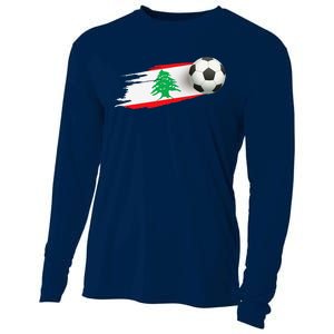 Lebanon Soccer Ball Lebanon Flag Jersey Lebanon Football Cooling Performance Long Sleeve Crew