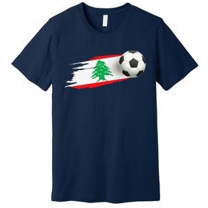 Lebanon Soccer Ball Lebanon Flag Jersey Lebanon Football Premium T-Shirt