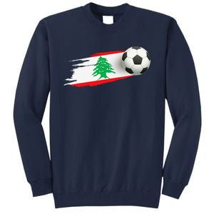 Lebanon Soccer Ball Lebanon Flag Jersey Lebanon Football Tall Sweatshirt