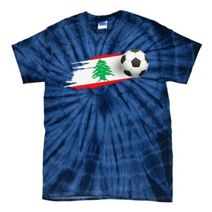 Lebanon Soccer Ball Lebanon Flag Jersey Lebanon Football Tie-Dye T-Shirt