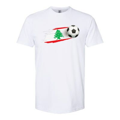 Lebanon Soccer Ball Lebanon Flag Jersey Lebanon Football Softstyle® CVC T-Shirt