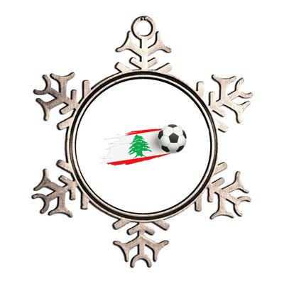 Lebanon Soccer Ball Lebanon Flag Jersey Lebanon Football Metallic Star Ornament