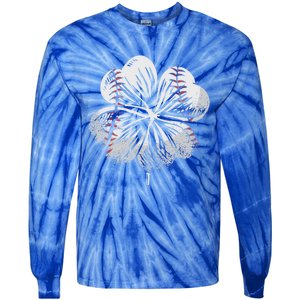 Lucky Shamrock Baseball St Patricks Day Irish Coach Player Gift Tie-Dye Long Sleeve Shirt