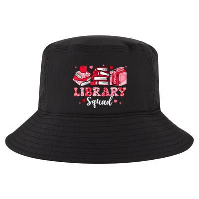 Library Squad Book Leopard Hearts Librarian Valentines Day Cool Comfort Performance Bucket Hat