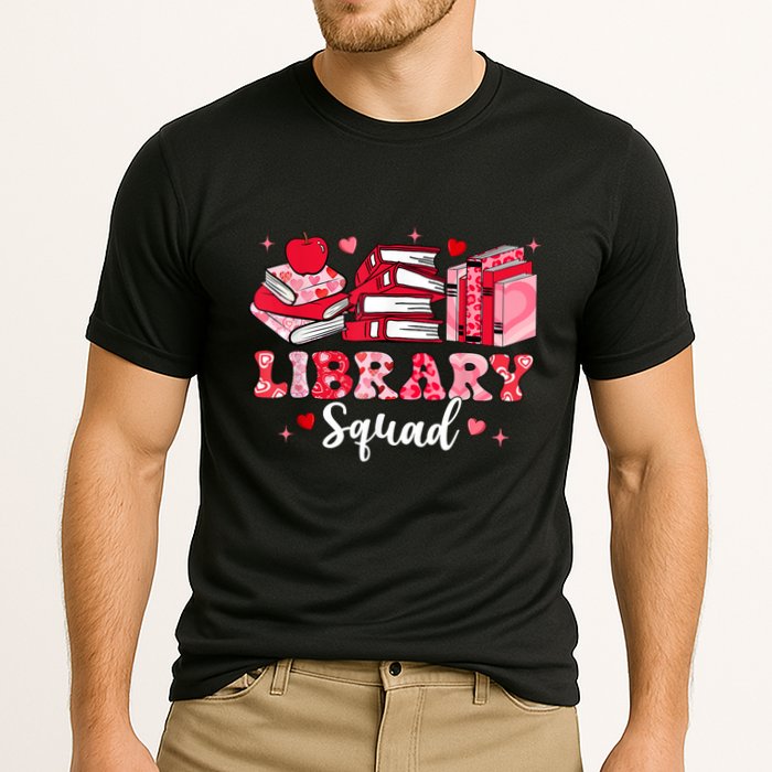 Library Squad Book Leopard Hearts Librarian Valentines Day Performance Shirt