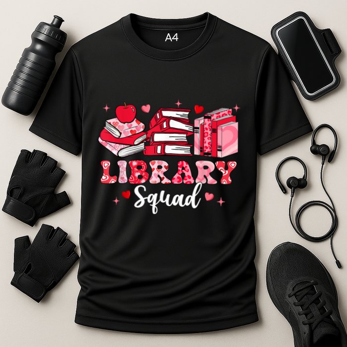 Library Squad Book Leopard Hearts Librarian Valentines Day Performance Shirt