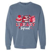 Library Squad Book Leopard Hearts Librarian Valentines Day Garment-Dyed Sweatshirt