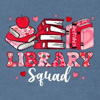 Library Squad Book Leopard Hearts Librarian Valentines Day Garment-Dyed Sweatshirt