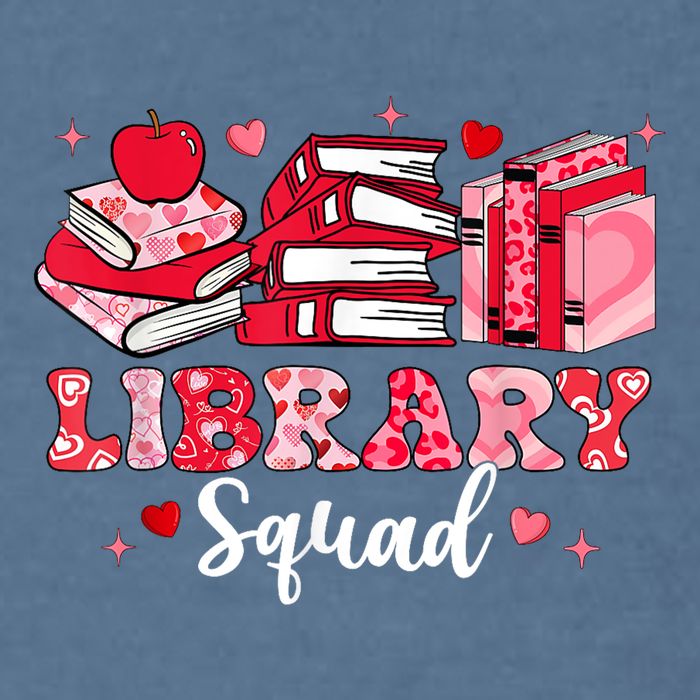 Library Squad Book Leopard Hearts Librarian Valentines Day Garment-Dyed Sweatshirt