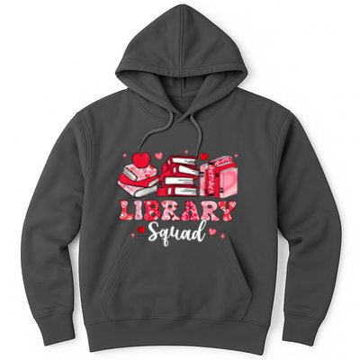 Library Squad Book Leopard Hearts Librarian Valentines Day Hoodie