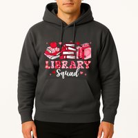 Library Squad Book Leopard Hearts Librarian Valentines Day Hoodie