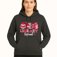 Library Squad Book Leopard Hearts Librarian Valentines Day Hoodie