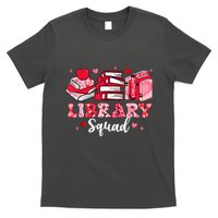 Library Squad Book Leopard Hearts Librarian Valentines Day T-Shirt