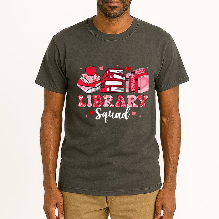 Library Squad Book Leopard Hearts Librarian Valentines Day Tall T-Shirt
