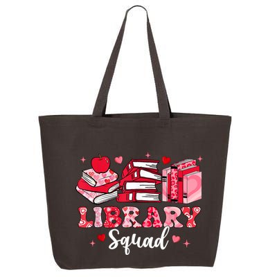 Library Squad Book Leopard Hearts Librarian Valentines Day 25L Jumbo Tote