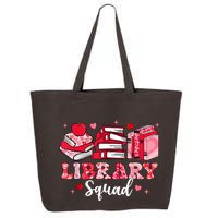 Library Squad Book Leopard Hearts Librarian Valentines Day 25L Jumbo Tote