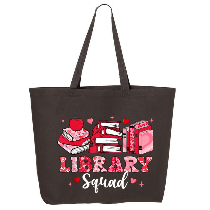 Library Squad Book Leopard Hearts Librarian Valentines Day 25L Jumbo Tote